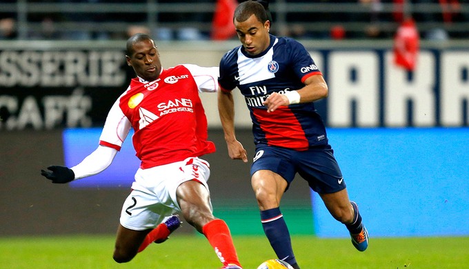 Lucas partida PSG contra Reims (Foto: Reuters) Lucas partida PSG contra Reims (Foto: Reuters)