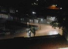 Ruas do entorno de paróquia ficam alagadas, em Fortaleza (Sinval Mateus Sampaio Júnior/VC no G1)