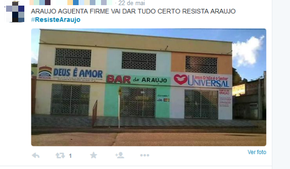 Internautas lançaram a #resistearaujo em apoio ao dono do estabelecimento (Foto: Reprodução/Twitter)