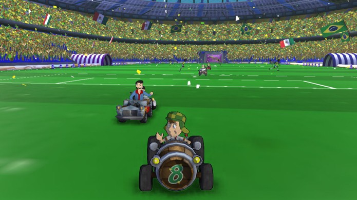 Pistas que se passam no Brasil, como o Maracanã, dão um gostinho especial a Chaves Kart (Foto: Divulgação)