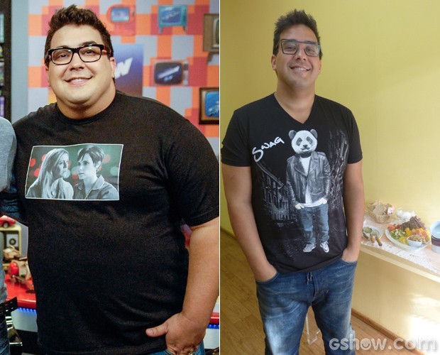 André Marques - apresentador foi radical (Foto: TV Globo Mais Você)