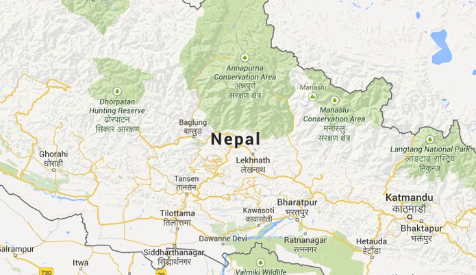 Nepal no Google Maps (Foto: Reprodução/Google Maps) Nepal no Google Maps (Foto: Reprodução/Google Maps)