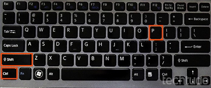 Atalho CTRL + SHIFT + P no teclado  (Foto: Barbara Mannara/TechTudo)