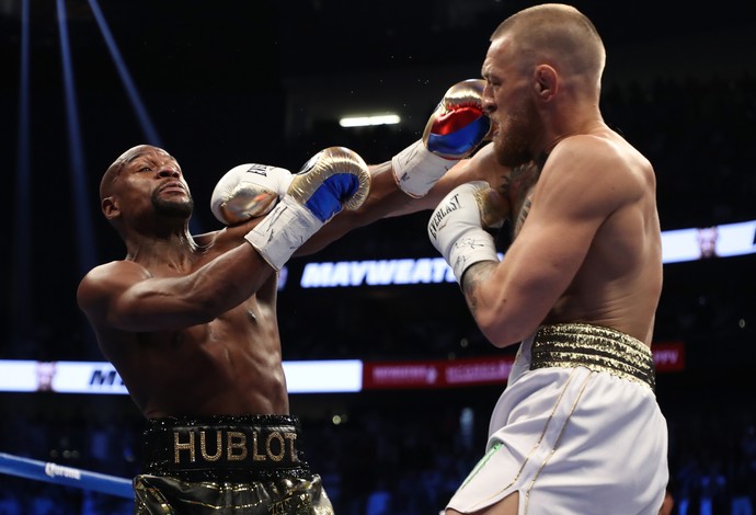 Floyd Mayweather x Conor McGregor na luta do ano em Las Vegas May-Mac (Foto: Getty Images) Mayweather vence e humilha Mcgregor, Mayweather vence e humilha Mcgregor, Guarulhos Gng