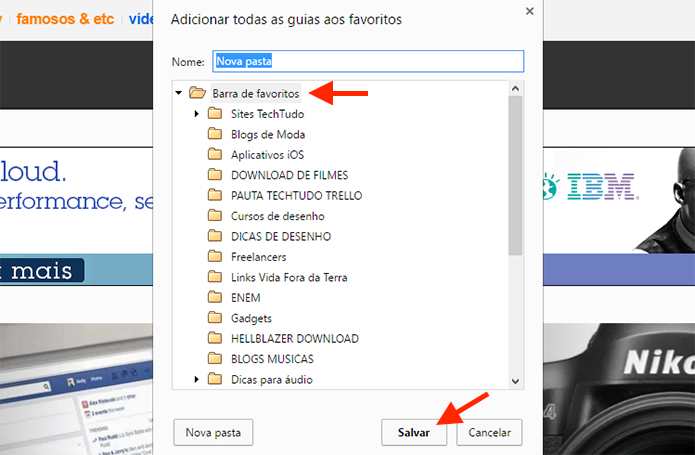 Adicionando vários sites como favoritos no Google Chrome (Foto: Reprodução/Marvin Costa)