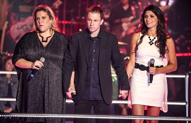 Carol Marques, Thiago  e Dani Montuori na batalha do The Voice Brasil (Foto: Rede Globo/Matheus Cabral)