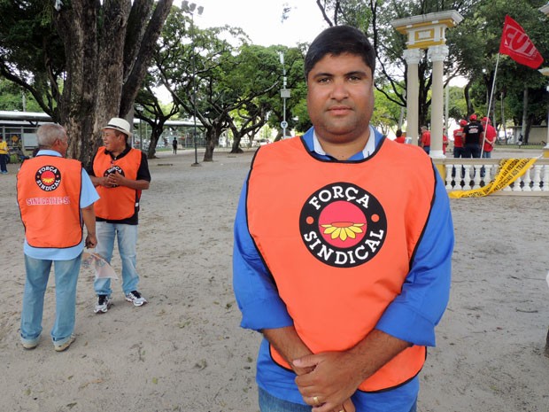 Presidente da Força Sindical em Pernambuco, Rinaldo Júnior. (Foto: Marina Barbosa/G1)