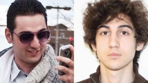 Tamerlan (esq.) e Dzhokar Tsarnaev são tidos como os principais suspeitos do atentado em Boston (Foto: BBC/AFP)