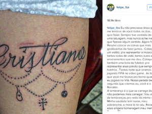 Felipe Arajo faz tatuagem em homenagem ao irmo Gois Goinia (Foto: Reproduo/Instagram)