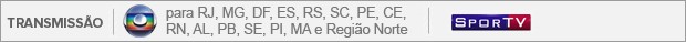 header transmissão CRUZEIRO X FLAMENGO - Globo para RJ, MG, DF, ES, RS, SC, PE, CE, RN, AL, PB, SE, PI, MA e Região Norte (Foto: Editoria de Arte)