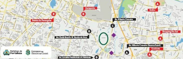 Bolsões ficarão nas proximidades do Estádio Castelão (Foto: Prefeitura de Fortaleza/Divulgação)
