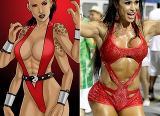 Gracyanne Barbosa é comparada a Sheeva do jogo Mortal Kombat (Foto: Reprodução / game-art-hq.com - Paduardo / Phábrica de Imagens​​ )