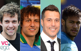 Vc no EGO - Bernard, David Luiz, Júlio César e Neymar (Foto: Site Oficial Shakhtar Donetsk / AFP )