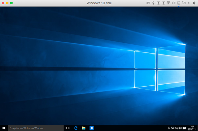 Windows 10 rodando em uma máquina virtual do Parallels, no Mac (Foto: Reprodução/Helito Bijora) (Foto: Windows 10 rodando em uma máquina virtual do Parallels, no Mac (Foto: Reprodução/Helito Bijora) )