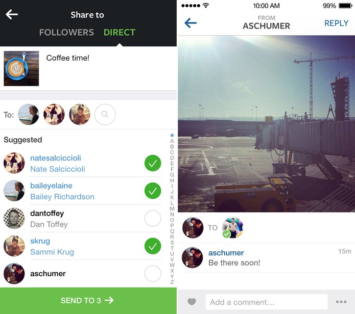 Instagram Direct (Foto: Divulgação/Instagram) Instagram Direct (Foto: Divulgação/Instagram)
