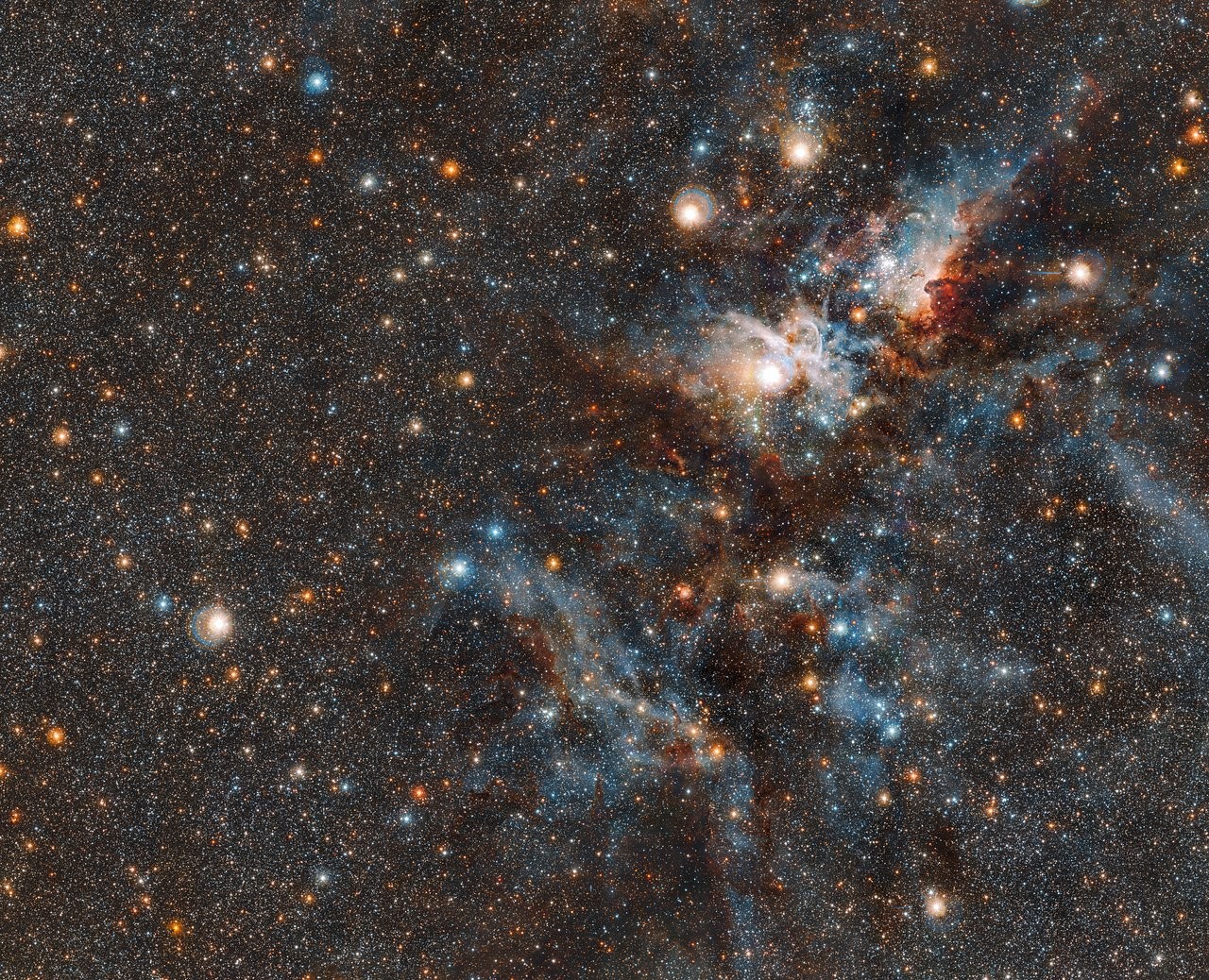 Visão mais ampla da Nebulosa Carina (Foto: ESO)