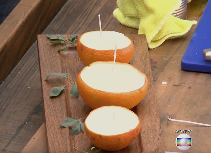 A vela de citronela espanta os mosquitos e decora ambientes externos e internos (Foto: TV Globo)