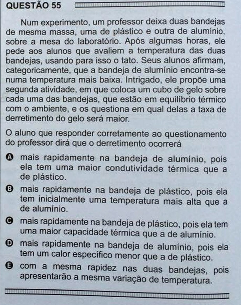 ENEM 2016 - 1º DIA - PROVA BRANCA - QUESTÃO 55 (Foto: G1 )