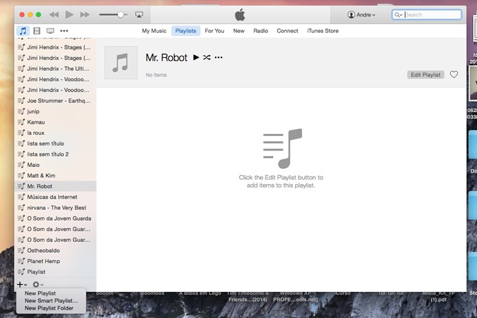 Crie uma nova playlist no iTunes (Foto: Reprodução/André Sugai)