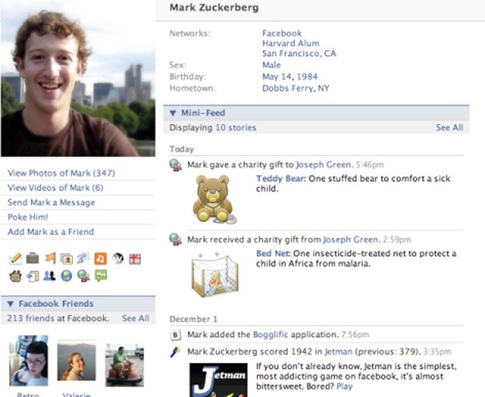 Em outra de 2007, Mark aparece mais jovem (Foto: Divulgação/Facebook NewsRoom)