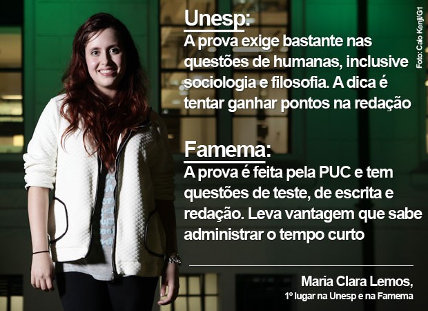 Maria Clara Lemos dá dicas de vestibular para quem quer fazer faculdade na Unesp e na Famema (Foto: Caio Kenji/G1)