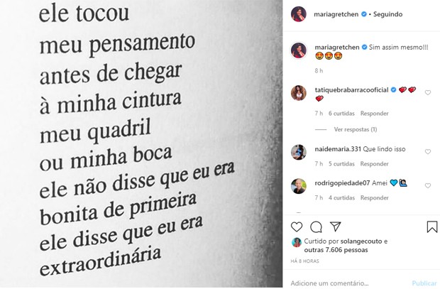Gretchen se declara a Esdras de Souza (Foto: Reprodução/Instagram) Gretchen se declara a Esdras de Souza (Foto: Reprodução/Instagram)