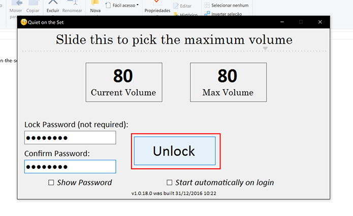 Clique em unlock para destravar o limite de volume do Windows (Foto: Reprodução/Elson de Souza)