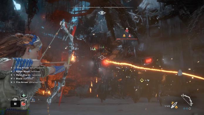Redobre a atenção no final da luta contra o Deathbringer de Horizon: Zero Dawn (Foto: Reprodução/Murilo Molina)