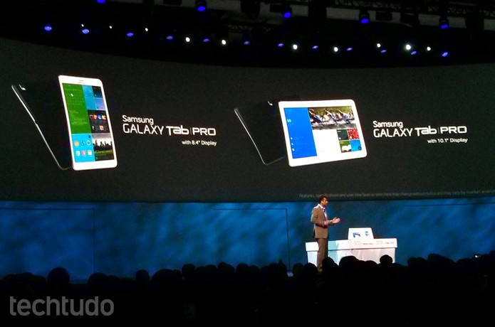 Galaxy Tab Pro 8.4 e 10.1 ganham funções dos irmãos maiores, mas não tem mesma potência (Foto: Isadora Díaz / TechTudo) Galaxy Tab Pro 8.4 e 10.1 ganham funções dos irmãos maiores, mas não tem mesma potência (Foto: Isadora Díaz / TechTudo)
