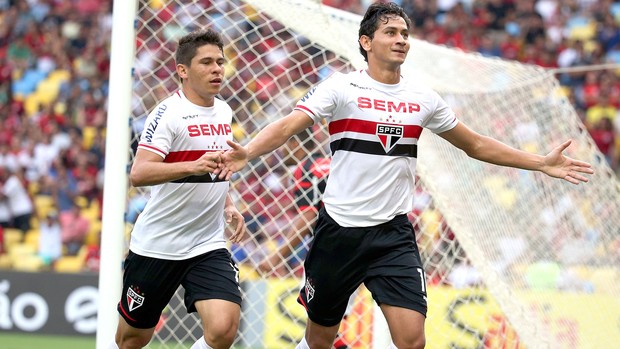 Ganso comemoração jogo Flamengo x São Paulo (Foto: André Durão / Globoesporte.com) Ganso comemoração jogo Flamengo x São Paulo (Foto: André Durão / Globoesporte.com)