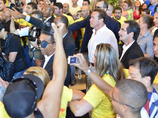 Arnold Schwarzenegger no Rio (Foto: Andre Muzzell/AgNews)