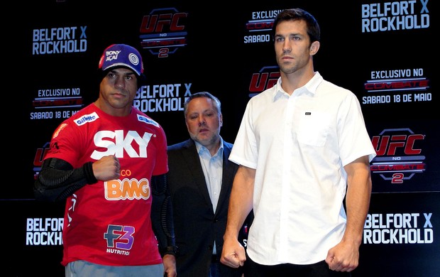 UFC coletiva jaraguá Vitor Belfort e Luke Rockhold (Foto: Ivan Raupp)