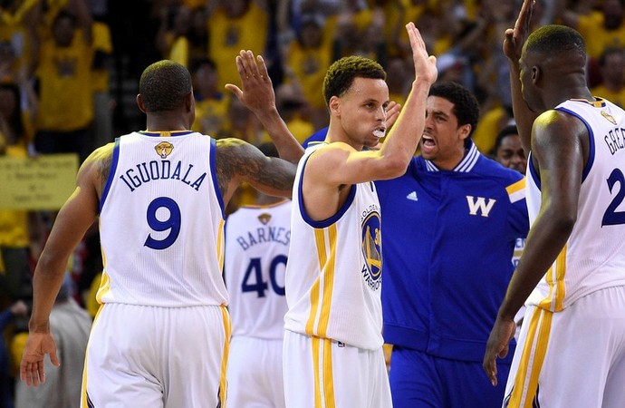Golden State x Cleveland - finais NBA - Curry, Iguodala e Green (Foto: Reuters)