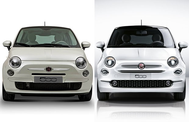 Fiat 500 atual (esquerda) e o novo (direita) (Foto: Divulgação)