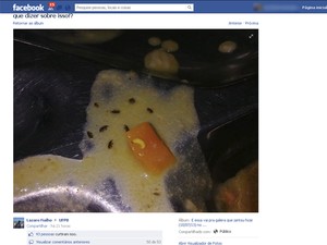 Foto publicada em grupo da UFPB mostra insetos na sopa (Foto: Reprodução/Facebook)