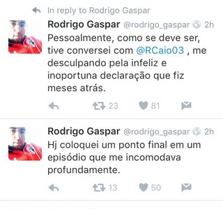 Rodrigo Gaspar São Paulo Post Twitter (Foto: Reprodução)