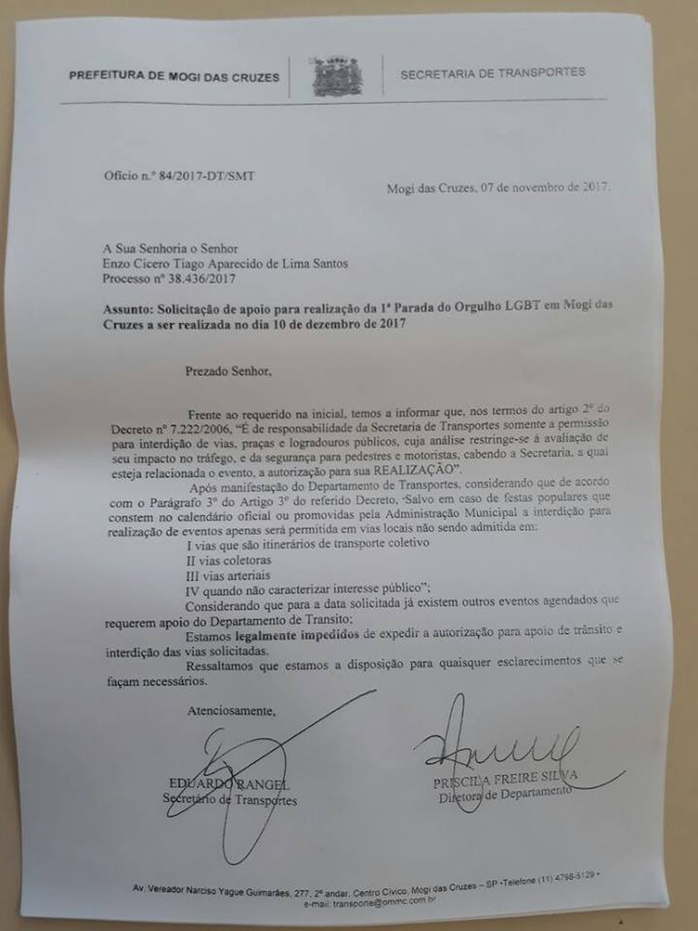 Por Causa De Data Autoriza O Para Parada Gay Em Mogi Negada F Rum Lgbt Acusa Prefeitura De