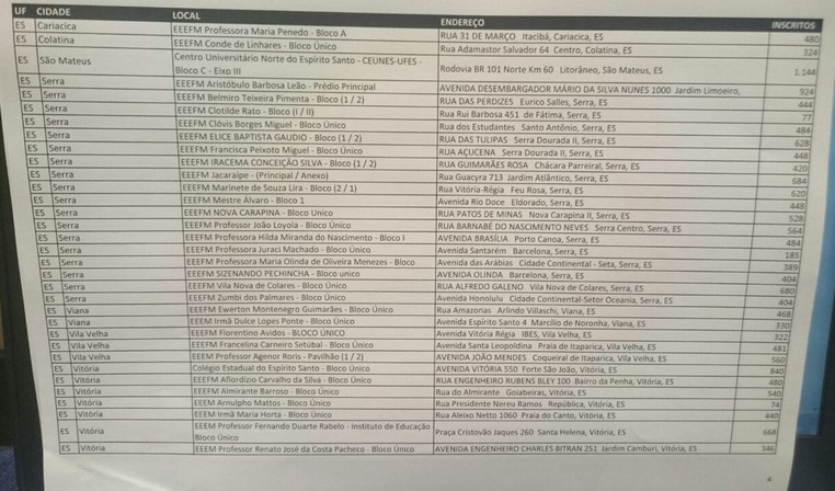 Lista das escolas ocupadas que terão Enem adiado - 04 (Foto: Mateus Rodrigues/G1)