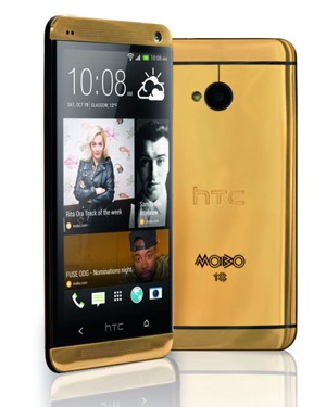 HTC irá lançar versão do One em ouro 18 quilates (Foto: Reprodução/MOBO Awards) HTC irá lançar versão do One em ouro 18 quilates (Foto: Reprodução/MOBO Awards)
