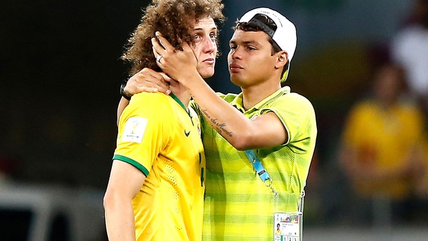 David Luiz e Thiago Silva Brasil (Foto: Agência AFP)