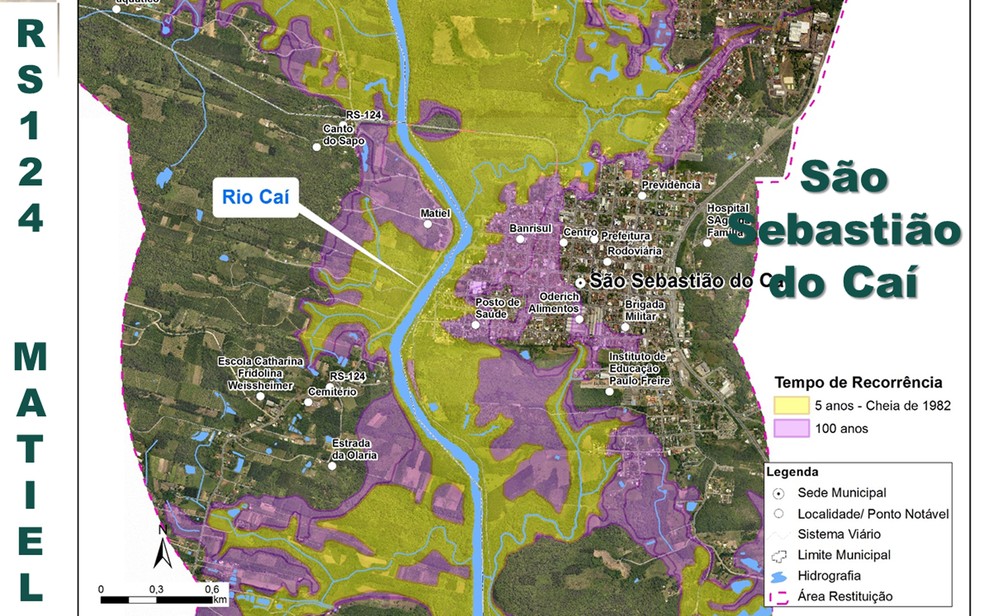 Projeto contra enchentes em São Sebastião do Caí (Foto: Reprodução/Metroplan)