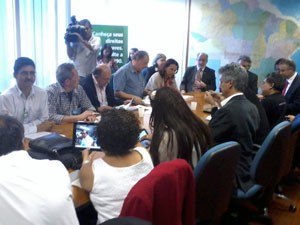 Grevistas e representantes do governo se reuniram em Brasília (Foto: Vítor Matos/ G1)