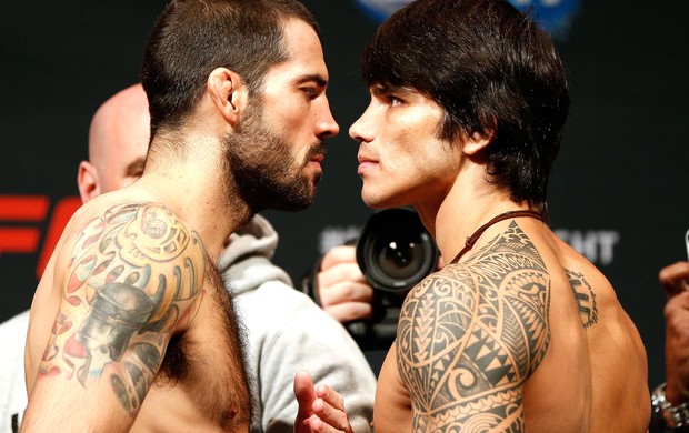 Matt Brown e Erick Silva Pesagem UFC Cincinnati (Foto: Getty Images)