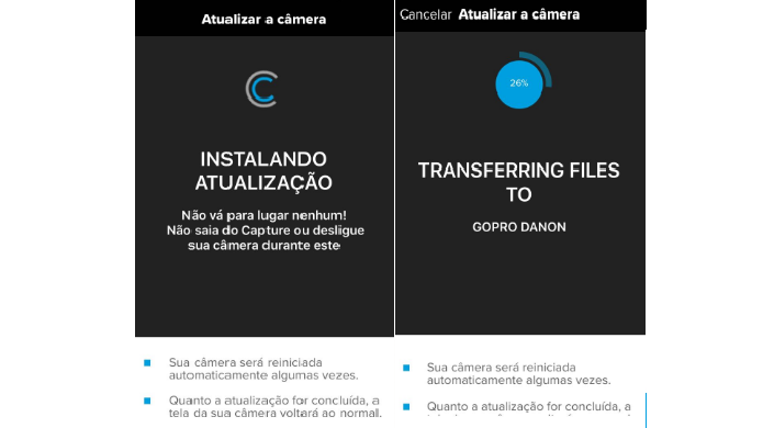 Atualizando uma GoPro Hero 4 (Reprodução/Luana Marfim)