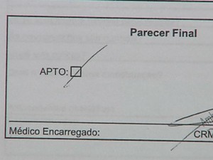 Mulher foi considerada &#39;apta&#39;  nos exames (Foto: Reprodução/TV Tem)