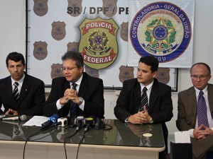 Polícia Federal e CGU participam de coletiva para explicar investigações do Jampa Digital em João Pessoa, Paraíba (Foto: Jocélio Oliveira/G1 )