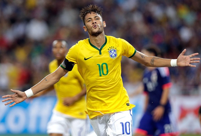 Neymar gol Brasil x Japão (Foto: AP)
