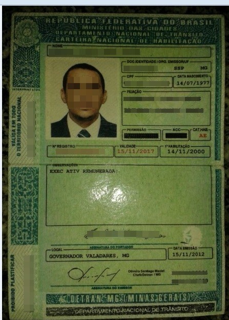 Documento apreendido com motorista em Valença, no Piauí (Foto: Divulgação/PRF)
