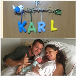 Claudio Heinrich com a mulher, Claudia, e o filhinho, Karl (Foto: Reprodução/Instagram)