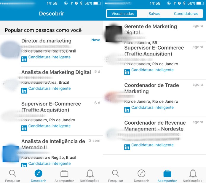 LinkedIn Job Search oferece ainda outras opções de busca e monitoramento (Foto: Reprodução/Felipe Vinha)